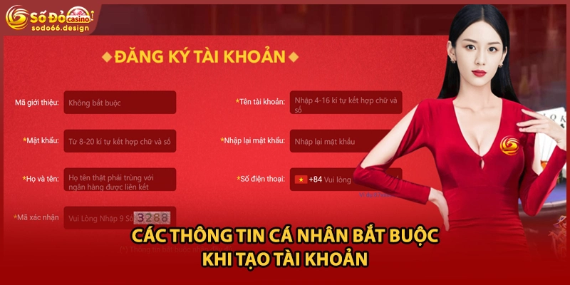 Các thông tin cá nhân bắt buộc khi tạo tài khoản